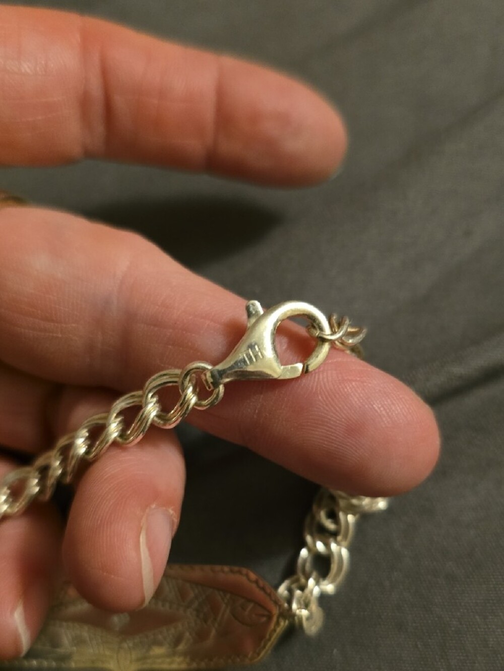 Sterling-Look Engraved ID Bracelet in Silver - Picture 5 of 5
